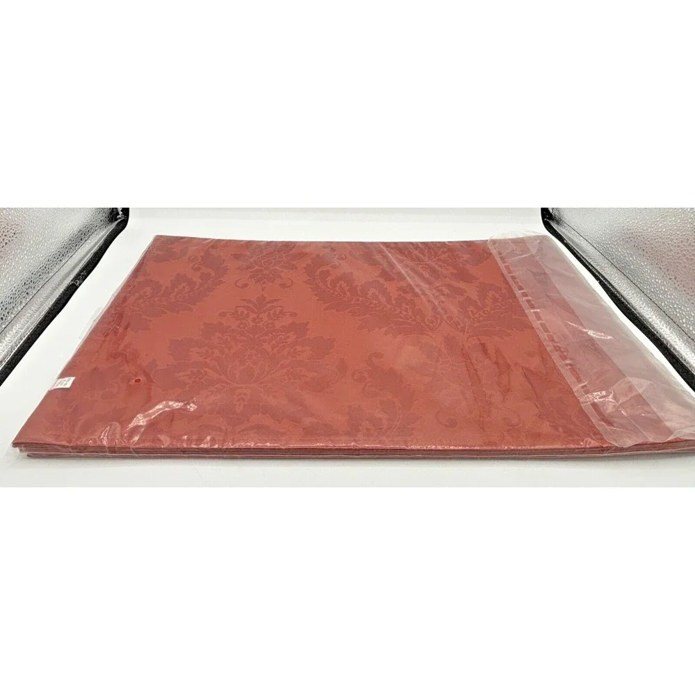 JCPenney Home Florence Damask Placemats 13x19‎ Autumn Vine Rust Color Set of 4